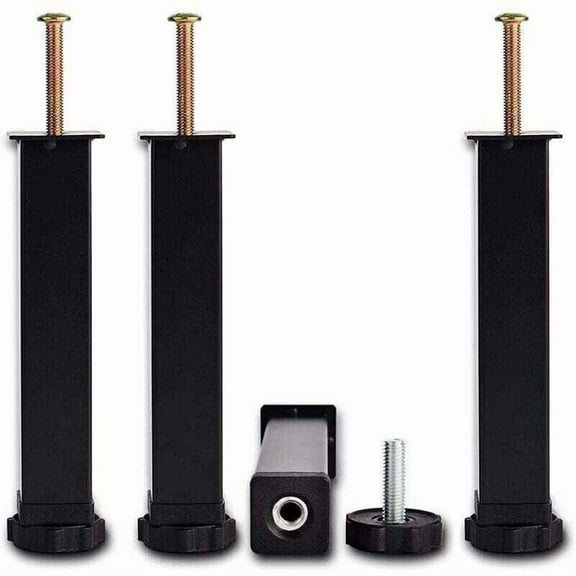 Bed Legs, Universal Slatted Base Feet Height: 35cm(+2cm) Adjustable, 15-35cm In 3x3cm For Frames With M860mm Bolt4Pcs