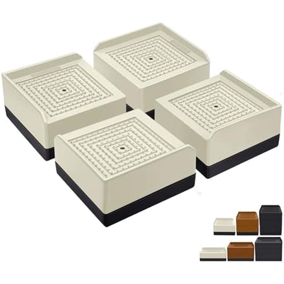 Bed Lifts Risers 1.5 inch, Square Adjustable Risers Blocks for Bed Sofa Table and Couch Lifting,Heavy Duty Support Up to 1,300 Lbs (4 Pack-Apricot)