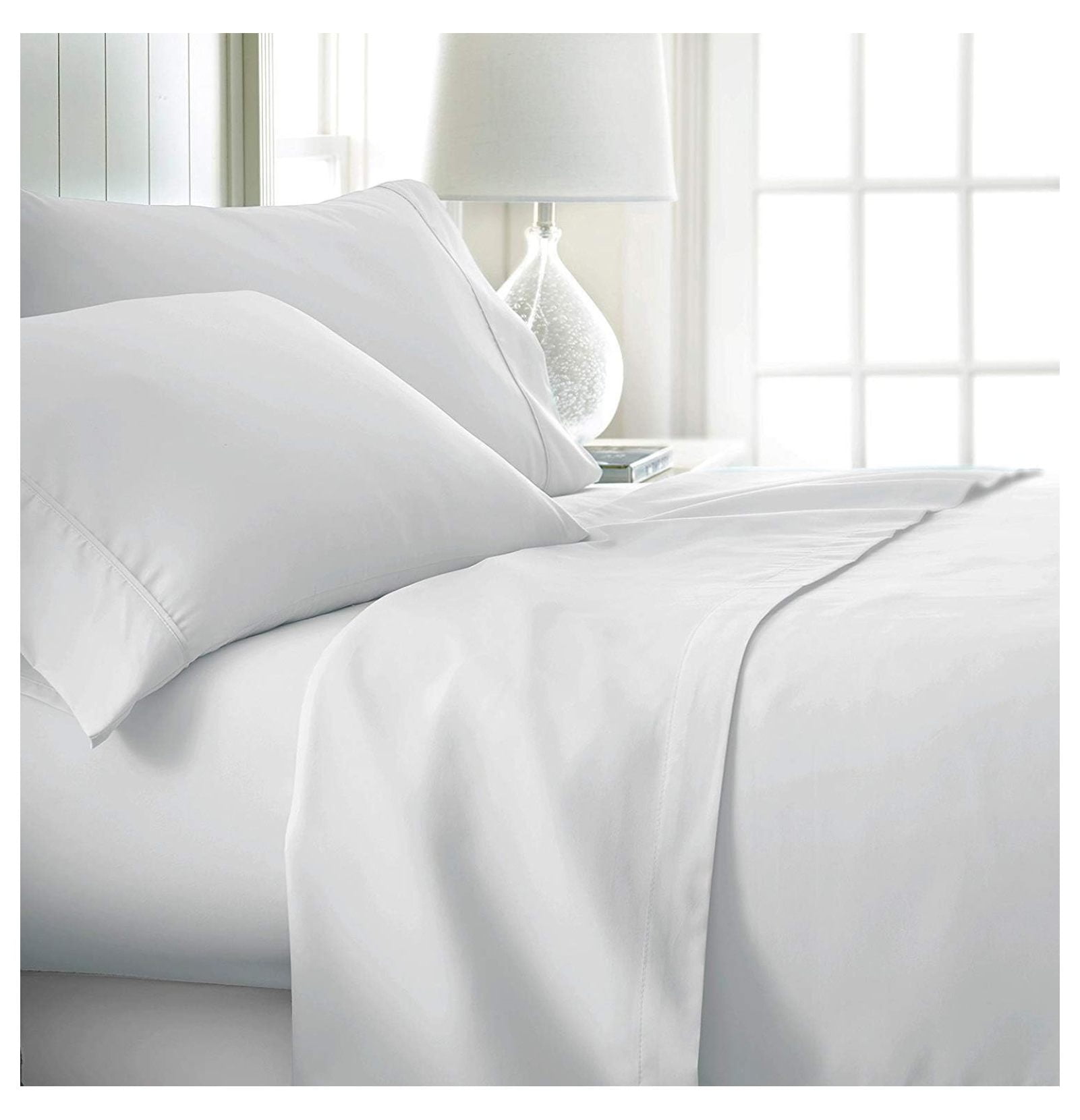 Bed Linen (4 Pcs Sheet Set) for Murphy Bed/Wall Bed White Solid 100