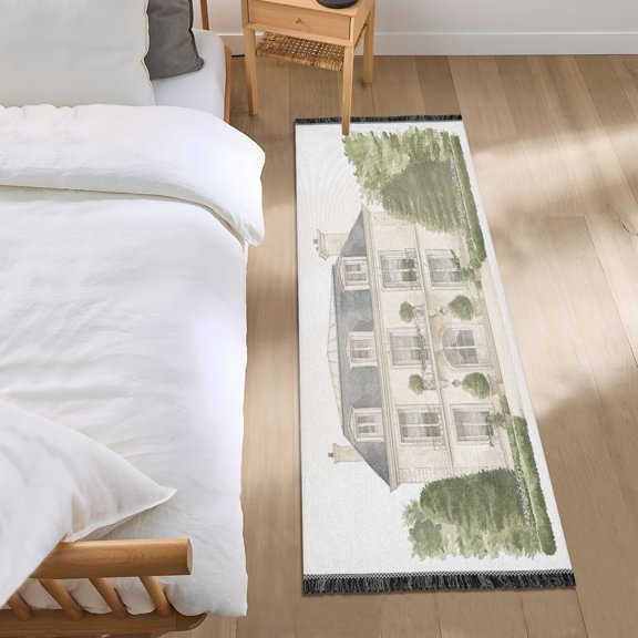 Bed Long Carpet Bed Rug 72x23.5In Indoor Non-Slip Durable Carpet Floor Mat Runner Rug Bedroom Hallway Carpet Machine Washable Pretty Beautiful Villa