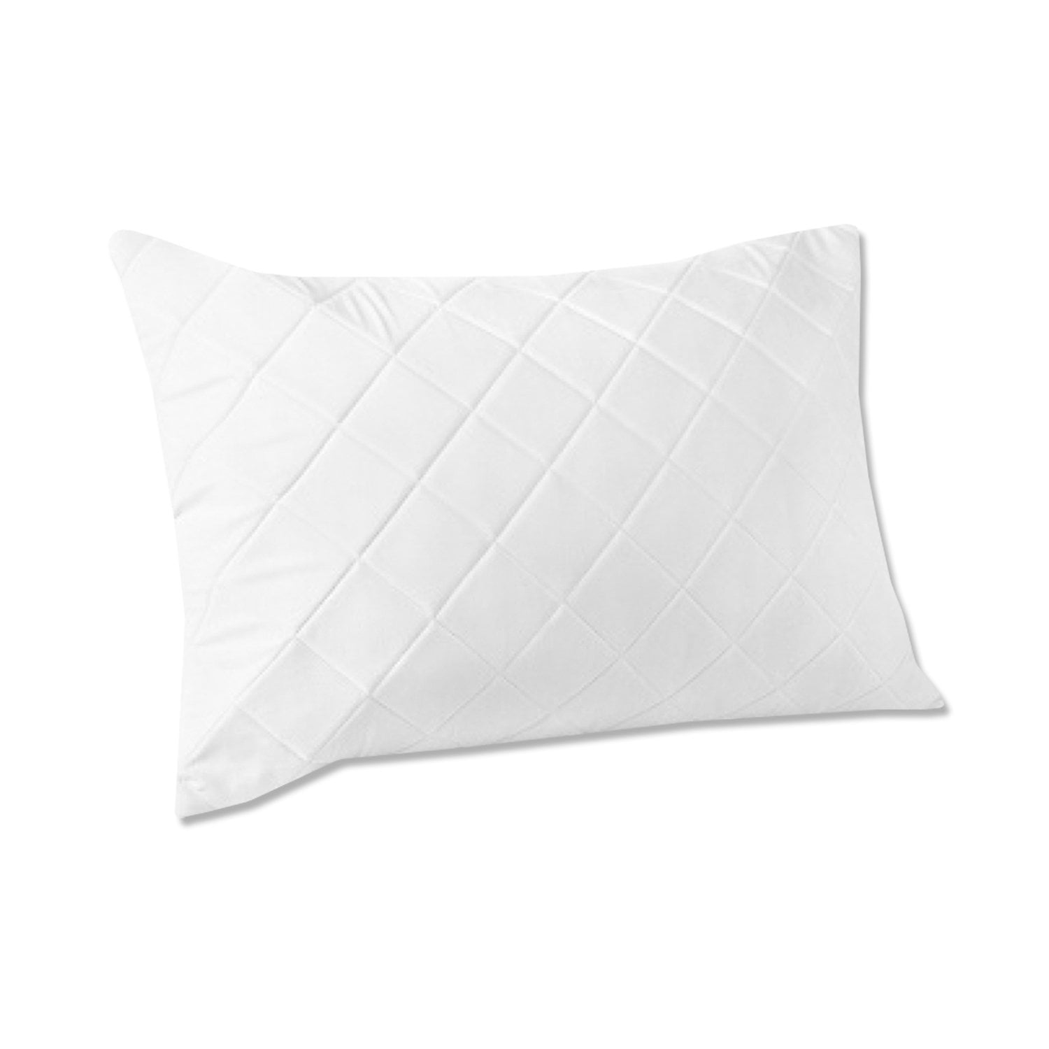 White Quilted Hypoallergenic Polyester Pillow Protector, Standard/Queen