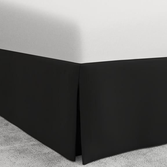 Bed Maker's Wrap-Around Hassle Free, Never Lift Your Mattress Tailored Bed Skirt, 14" Drop Length, Full, Black