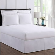 Bed Maker's Wrap-Around Hassle Free, Never Lift Your Mattress Tailored Bed Skirt, White, California King