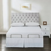 Bed Makers Adjustable Bed Wrap-Around 15" Tailored Bed skirt, Queen, White