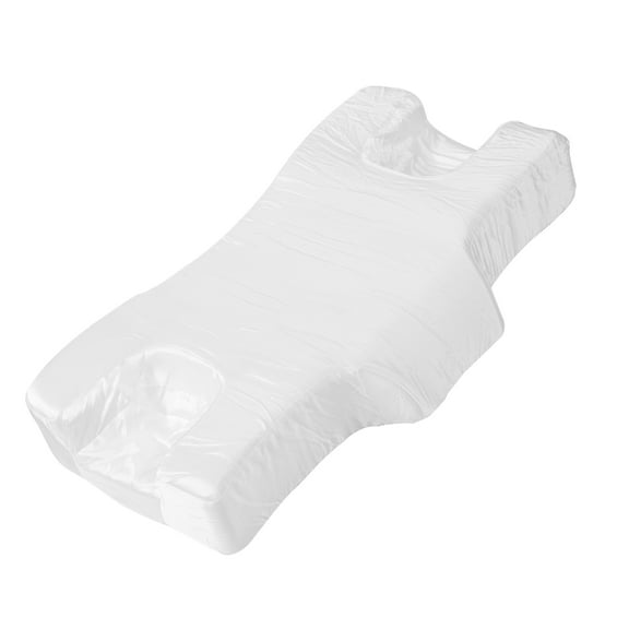 Bed Memory Foam Pillow for Neck and Shoulder Pain Ease Home Sleeping Pillow Neck Support Faux Silk White