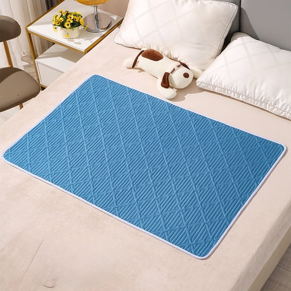 Bed Pads for Incontinence Washable, 31.5"x47.2" Large Reusable Waterproof Soft Wetting Pee Underpad for Adults, Elderly, Seniors, Women,Pets, Machine Washable Pad for Bed, Blue