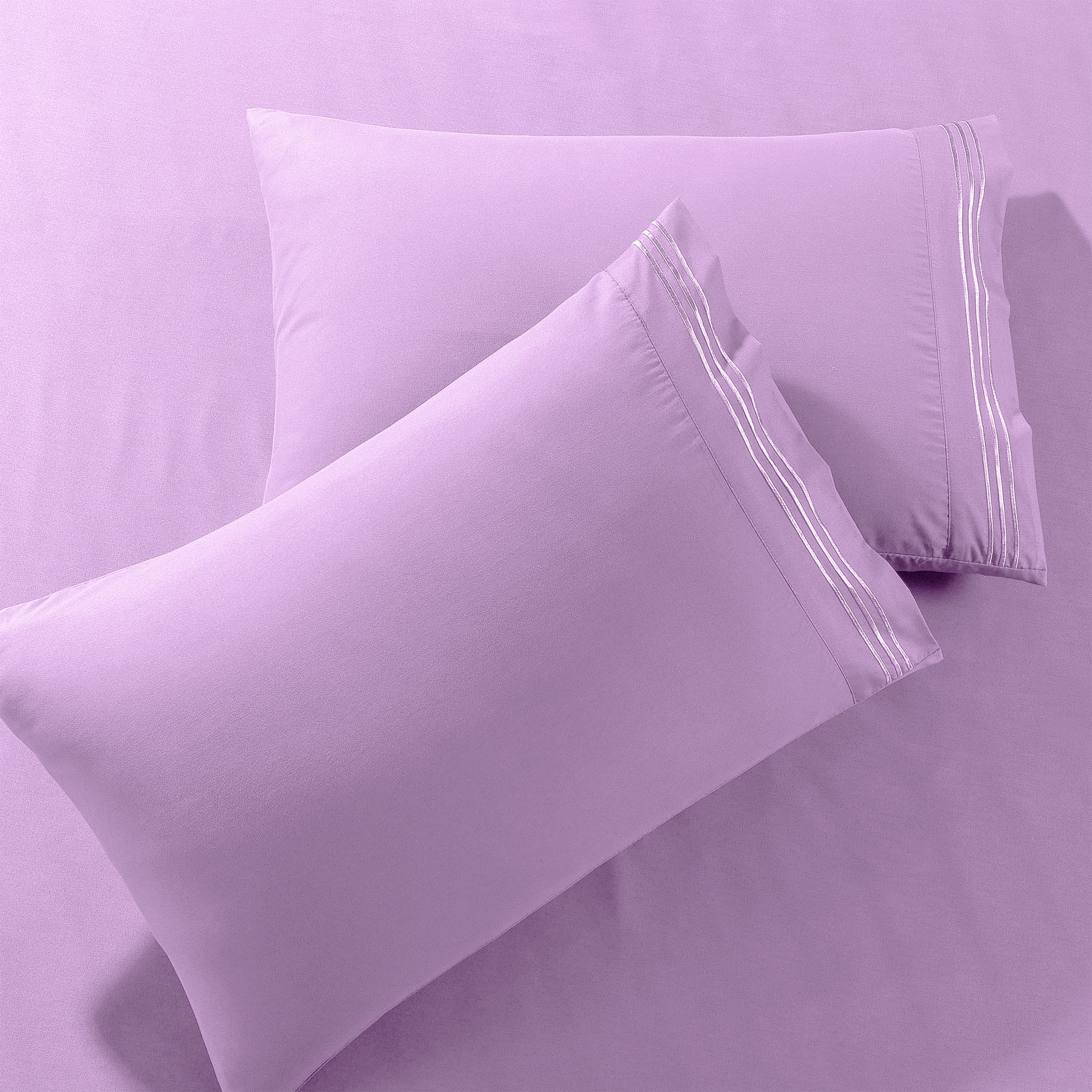 Bed Pillow Cases, Wrinkle & Fade Resistant, Hypoallergenic, Microfiber, 2Piece (King Pillowcase