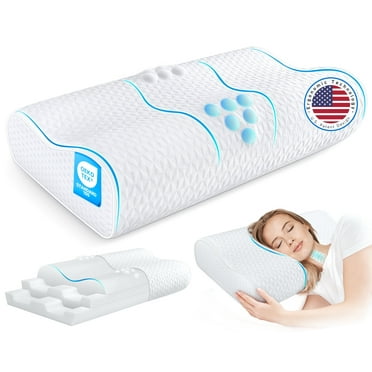 Cool Cervical Neck Pillow for Pain Relief, Ergonomic Contour Side