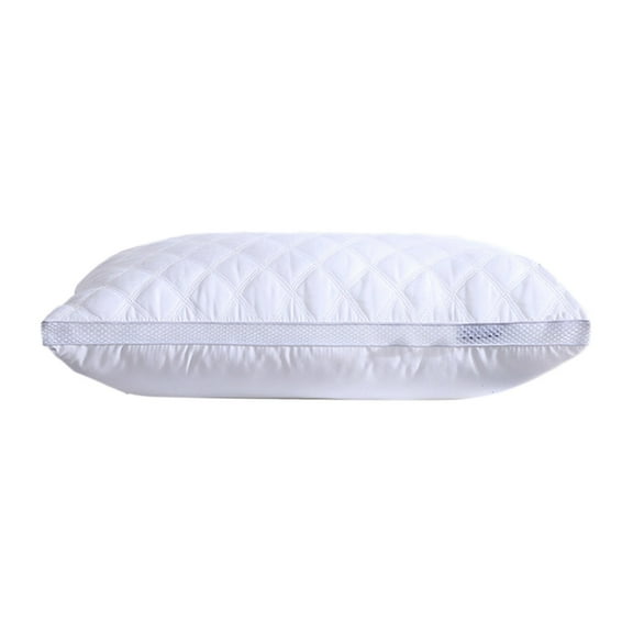 Bed Pillow, Cooling Pillow, Hotel Quality Corner Propped Pillow for Back Flat or Side Sleeping, White Polyester Filling Recycled Fibre, Machine Washable and Durable
