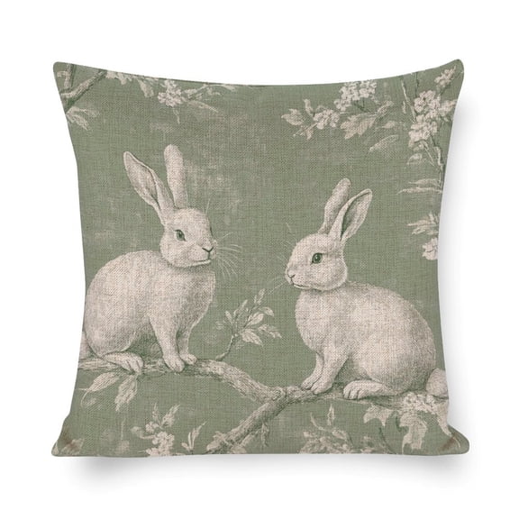 Bed Pillowcases Bunny Rabbit Spring Easter Pillowcase 20"x20" Rabbit Lovers Gifts Printed Pillow Cover for Farmhouse Decor Room Bedroom Sofa Chair Car