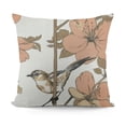 thumbnail image 1 of Bed PillowcasesPillow Cover Soft Plush Bird Floral Flowers Branches Butterfly Vintage Orange Extra Long Size Pillow Sham with Zipper, 1 of 5