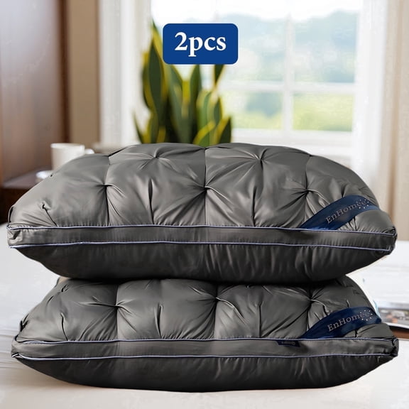 Bed Pillows 2-Pack Luxurious Hotel-Quality Pillows,Resistant to Flattening, All-Season,Dark Gray