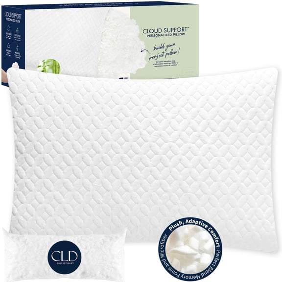 Bed Pillows Cross Cut Memory Foam For Sleeping,King Size Bedding Pillow(White), Original Pillow for Sleeping，Adjustable Density for Back, Stomach and Side Sleeper