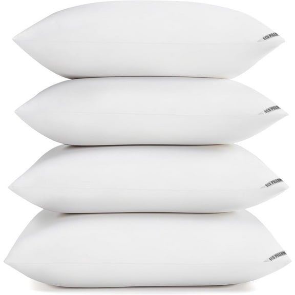 Bed Pillows King Size 4-Pack - Down Alternative Plush Fill for Back, Stomach & Side Sleepers - Breathable & Supportive Hotel Style Pillows