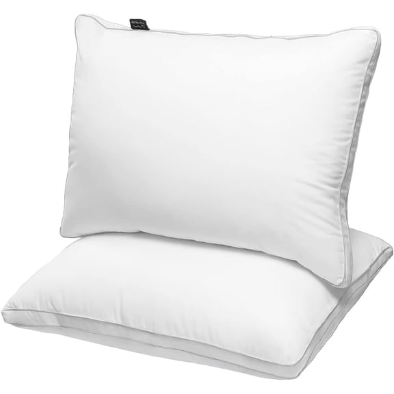 Bed Pillows Queen Size Set of 2, Hotel Quality Queen Pillows 2 Pack for Sleeping with Soft Down Alternative Filling, Gusseted Bedding Pillow for Back, Stomach or Side Sleepers, 20" x 30"