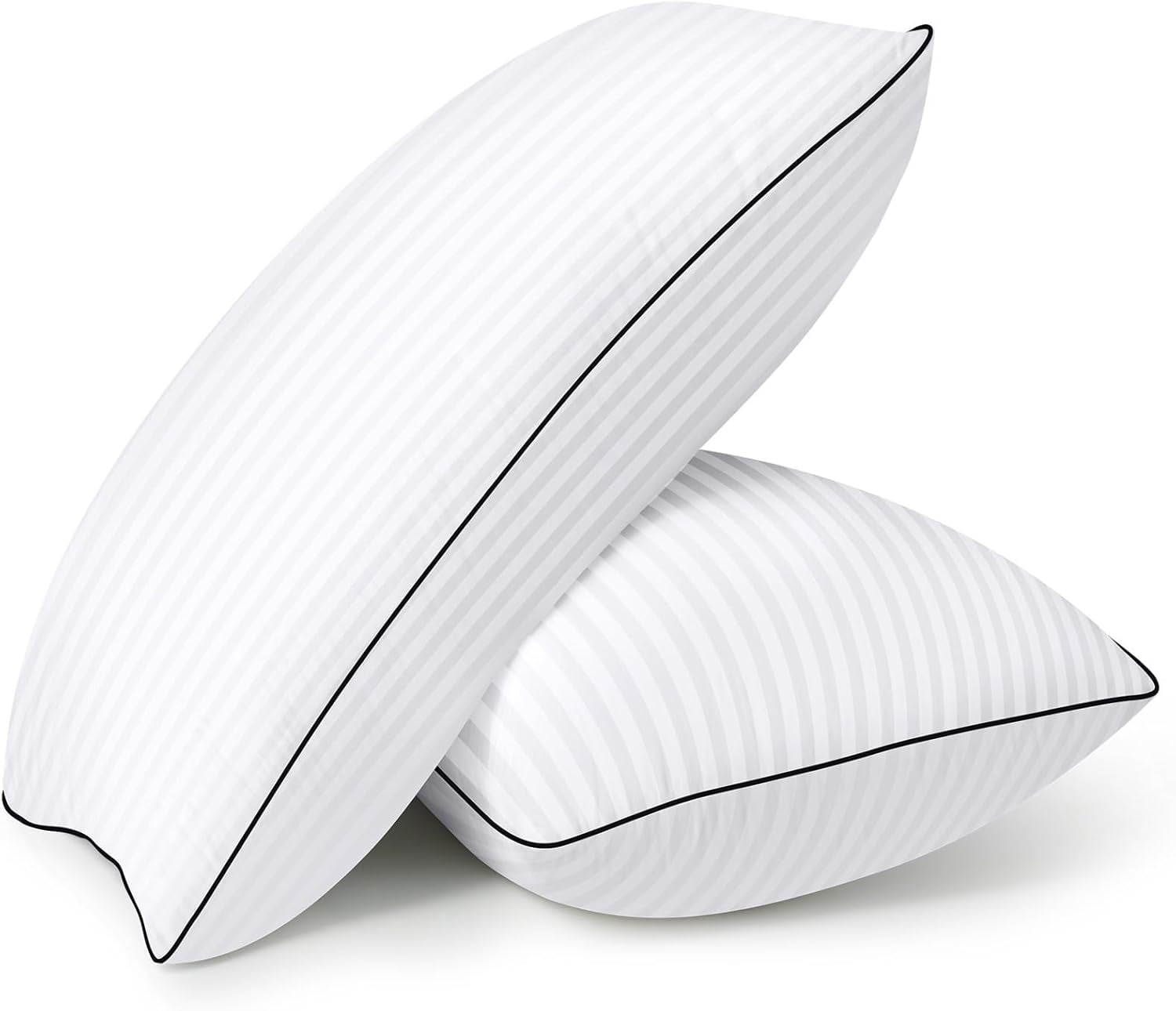 Bed Pillows Queen Size Set of 2, Soft and Supportive with Down Alternative Microfiber Filled Pillows for Stomach or Side Sleepers, Hotel Collection, Cooling Supportive Pillow White