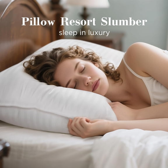 Bed Pillows Queen Size Set of 2, , Down Alternative Big Pillow for Back, Stomach or Side Sleepers, Firm