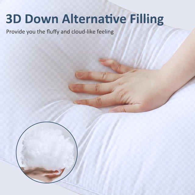 Bed Pillows for Sleeping Pillows Queen Size Set of 4, Soft Hotel Pillows with Down Alternative