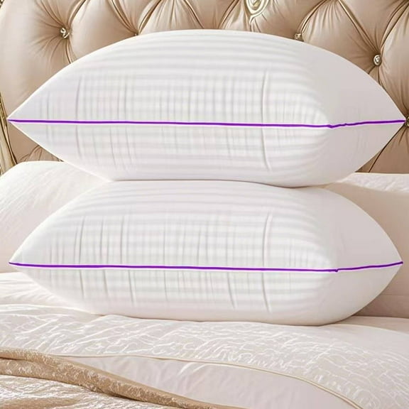 Bed Pillows for Sleeping 2 Pack,Standard Size Cooling Pillows Set of 2,Top-end Microfiber Cover for Side Stomach Back Sleepers