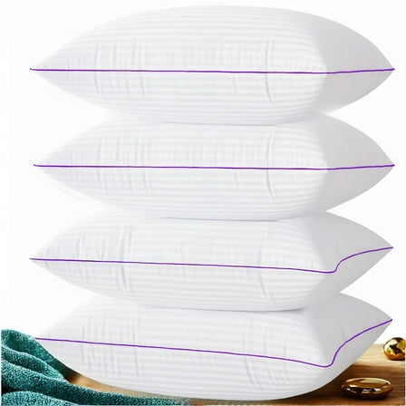 Bed Pillows for Sleeping 4 Pack,Queen Size Cooling Pillows Set of 4,Top-end Microfiber Cover for Side Stomach Back Sleepers