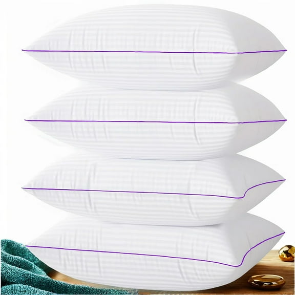 Bed Pillows for Sleeping 4 Pack,Queen Size Cooling Pillows Set of 4,Top-end Microfiber Cover for Side Stomach Back Sleepers