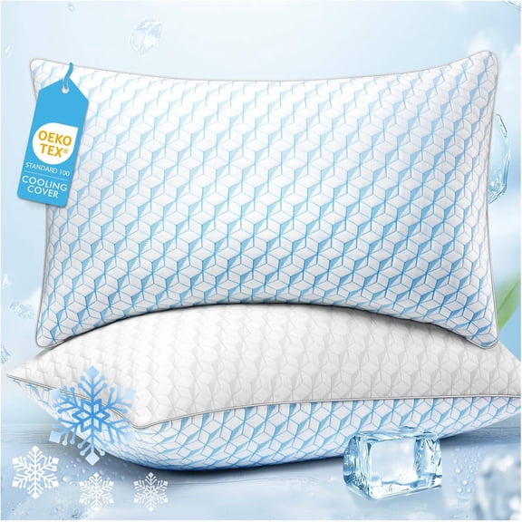 Bed Pillows, Pillows for Bed Queen Size 2 Pack,  Premium Down Alternative Hotel Pillows Set of 2, Cooling Pillow for Sleeping