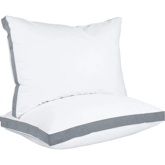 Bed Pillows for Sleeping Standard Size , Set of 6, Cooling Hotel Quality, Gusseted Pillow for Back, Stomach or Side Sleepers(Grey)