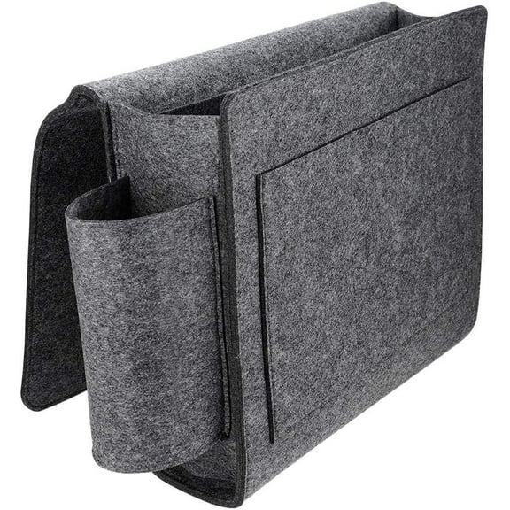 Bed Pocket,kids Bedside Caddy Storage Organizer, Eco-friendly Felt Extra Large Bedside Caddy For Bed, Table And Sofa Dark grey