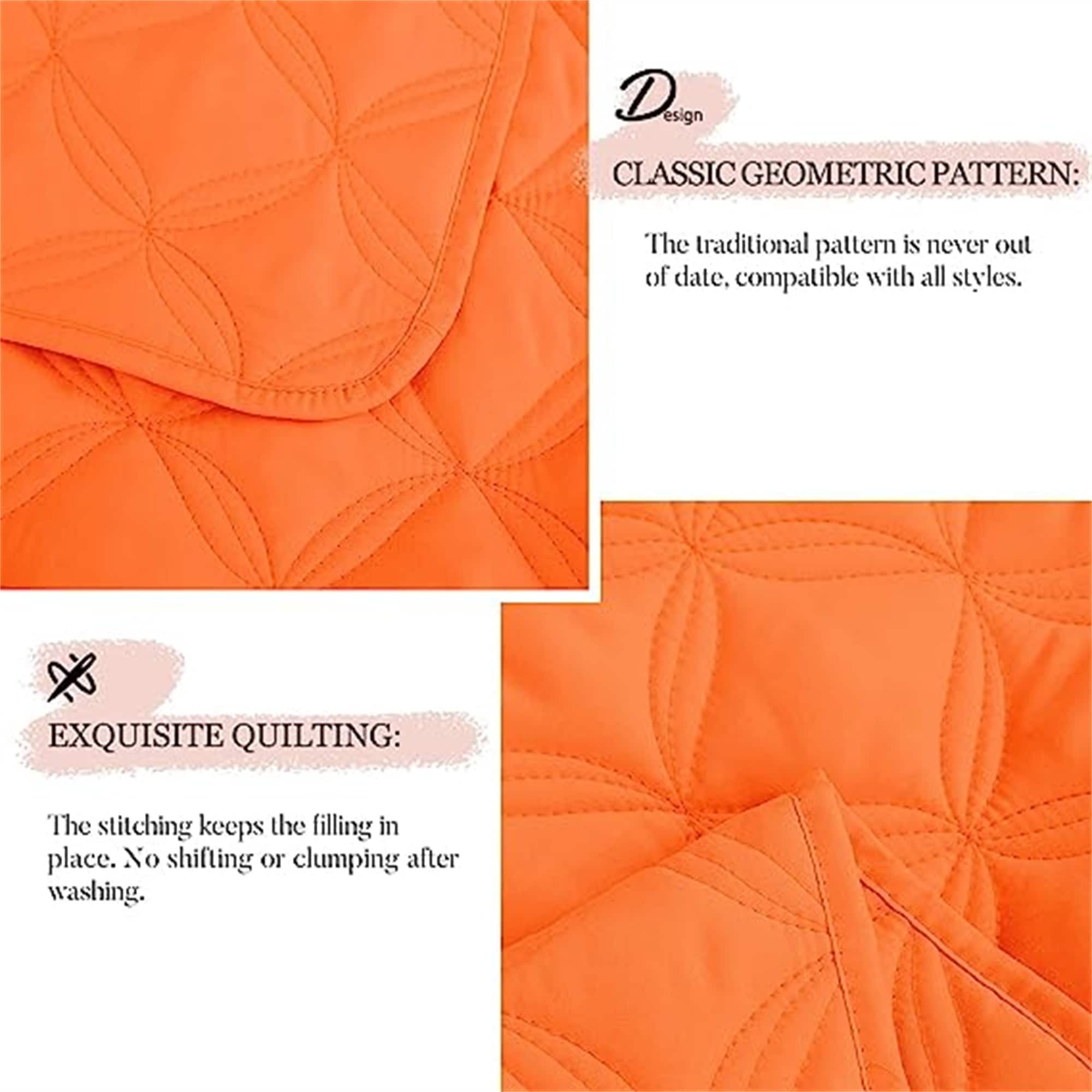 Burnt Orange Reversible Microfiber Full Quilt Set