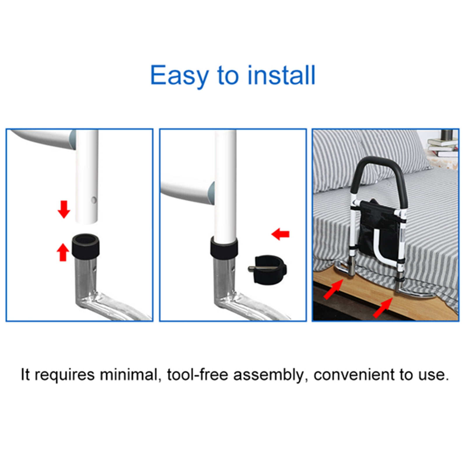 Bed Rail,Bed Handrail,Secure Bed Rail Bedroom Fall Prevention Aid Handrail For Assisting Elderly