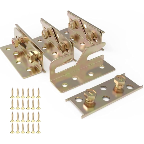 Bed Rail Brackets 4PCS Bed Frame Brackets for Rails Heavy Duty Non Bed Frame Hardware Kit for Wood Bed Connectors Hold Plates for Headboards Footboards