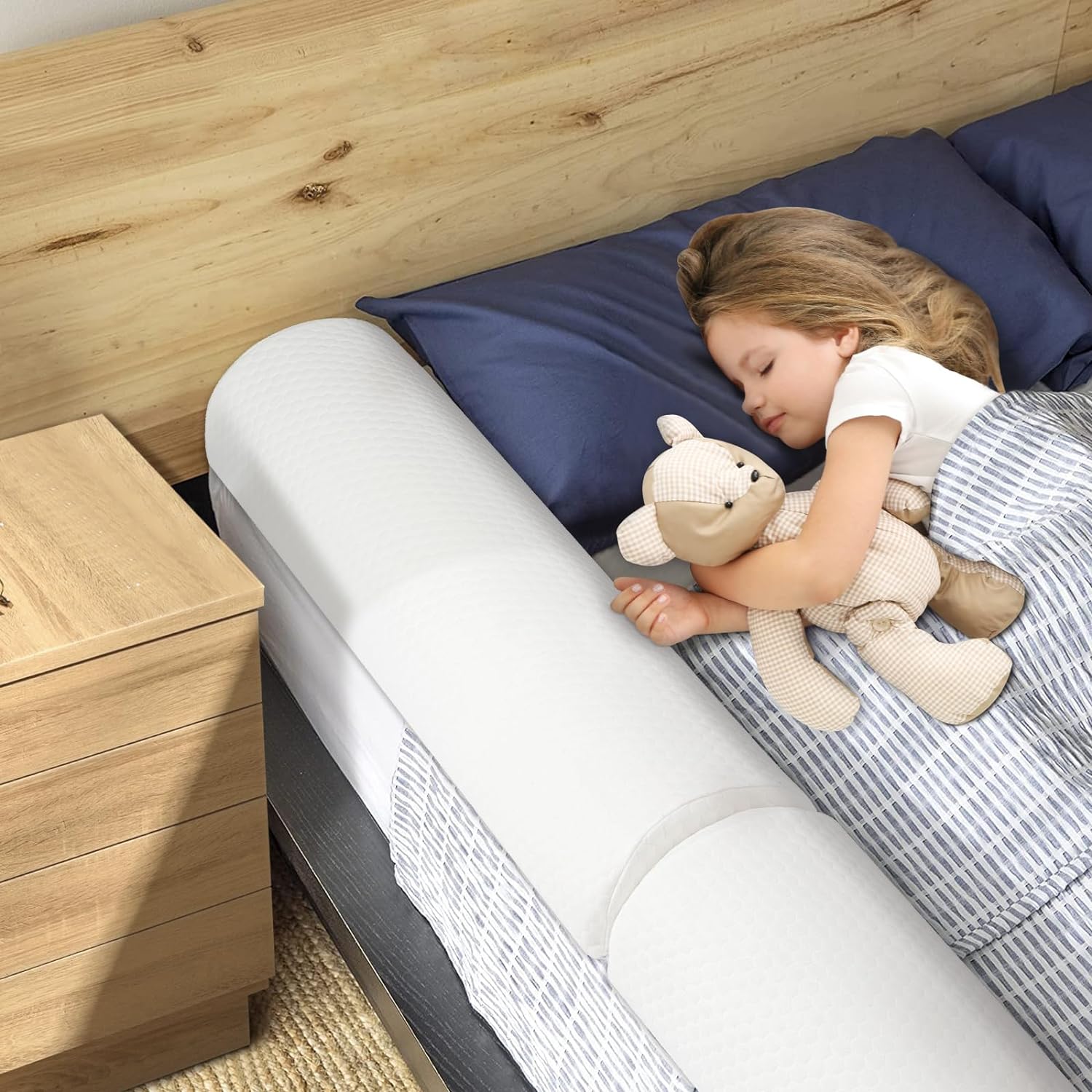 Bed Rail for Toddlers 2 in 1 Foldable Bed Bumper Kids Foam Bed Bumper