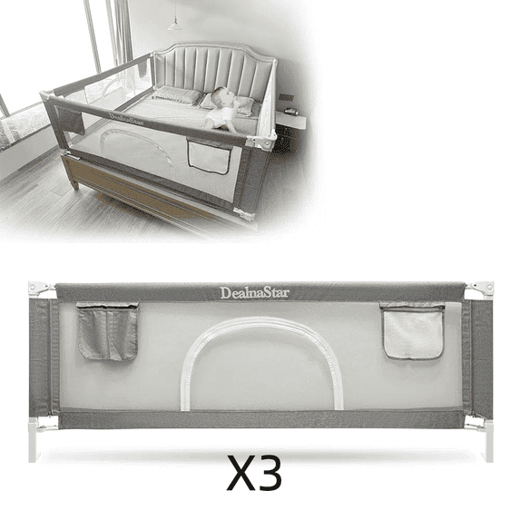Bed Rail for Toddlers,3-pack for Queen Bed, Baby Bed Rail Guard,Upgrade Adjustable Kids Bed Rail,Universal Safety Baby Bed Side Rail Guard for Queen Size Bed.