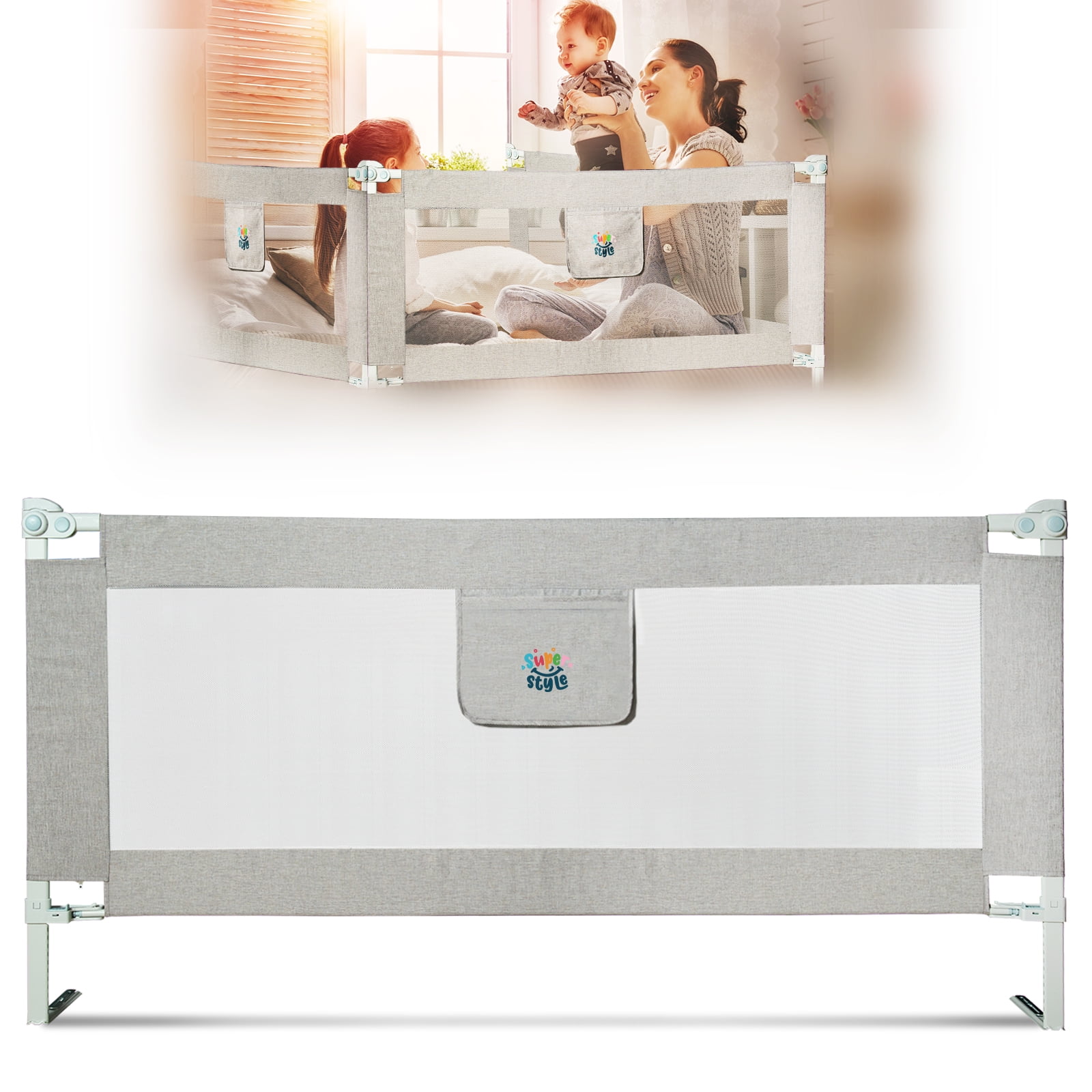 Bed Rail for Toddlers 78 Inch, Baby Safety Bed Fence, Infants Safety