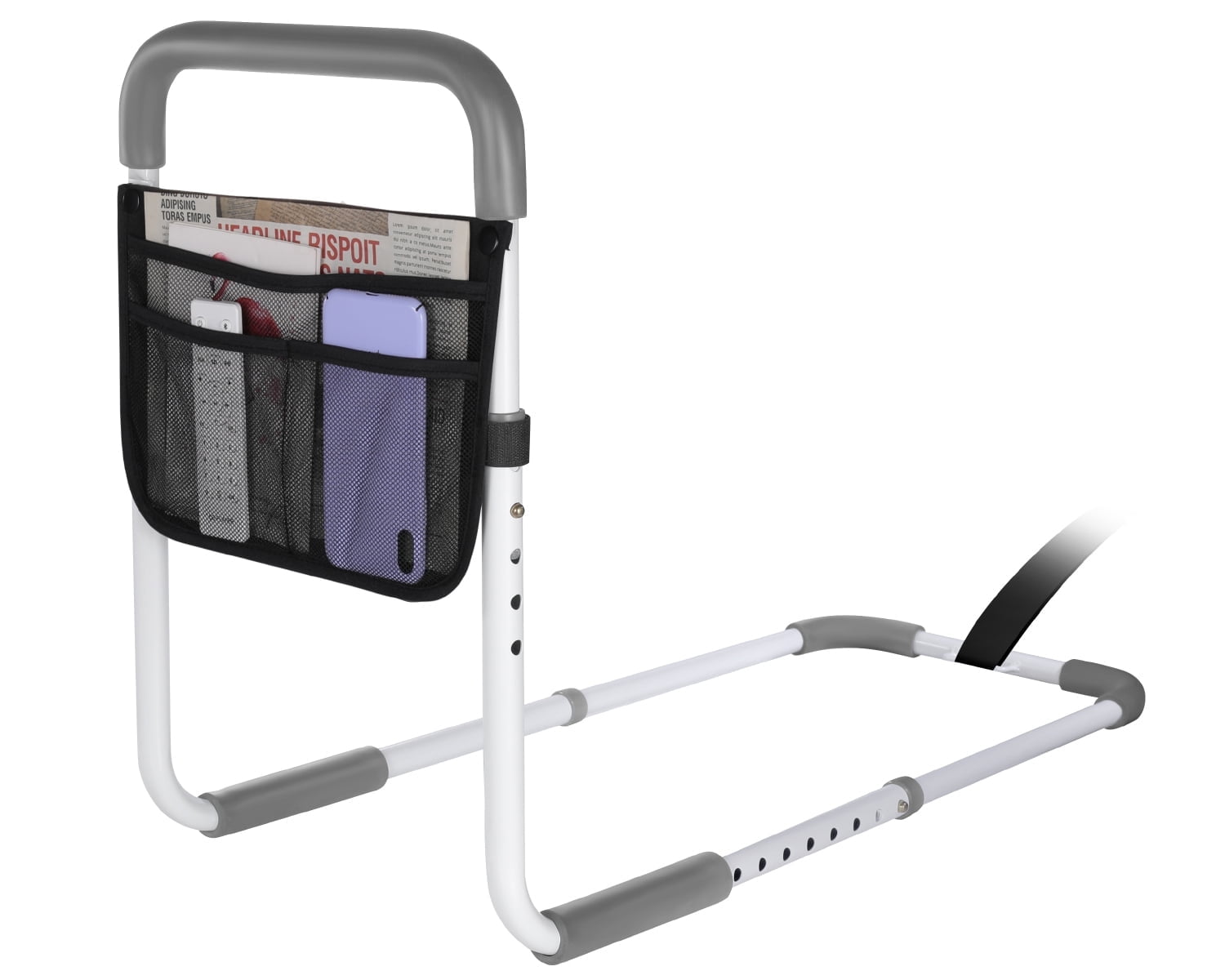 Bed Rails for Elderly Adults Safety - Adjustable Bed Assist Rail for Seniors - Medical Bed Safety Rail Handle Support Bar Bed Guard Rails with Storage Bag \u0026 Fixing Strap, Fit King Queen Full Twin Bed
