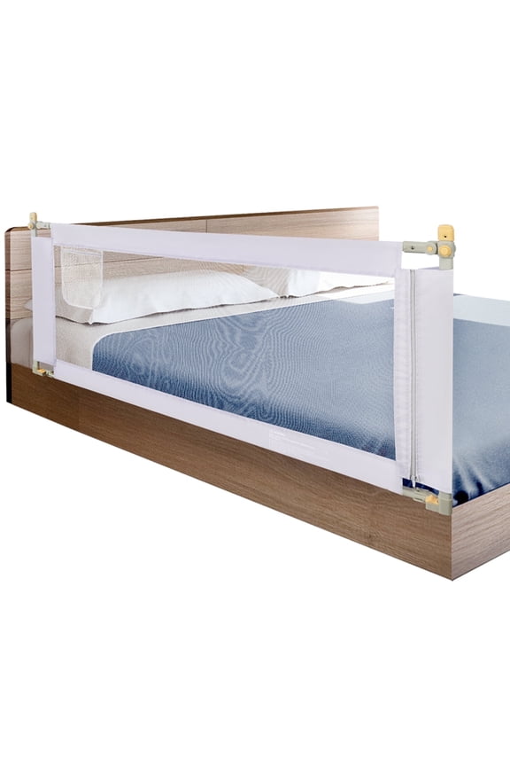 Bed Rails for Toddlers 59" L, Toddler Bed Rails with Breathable Fabric, Infant Safety Bed Guardrail, Bed Rail for Twin Bed, Bed Safety Rails for Children (Gray-One Side)