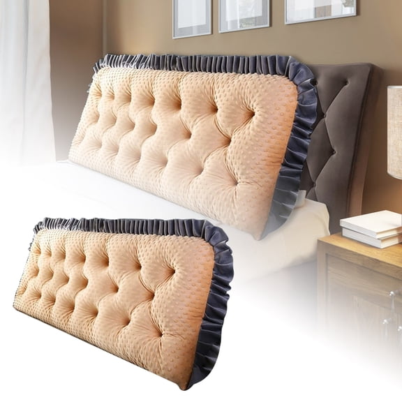 Bed Reading Pillow Large - Soft Backrest Pillow for Sitting in Bed, Adult Back Support Pillow for Couch Sofa, Long Headboard Pillow with Removable Cover