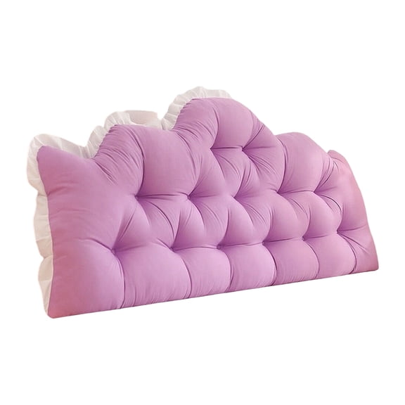 Bed Rest Pillow for Headboard, Wedge Backrest Support Cushion with Ties, Soft Washed Cover with High Elastic Fill, Large Reading Pillow for Dorm Bedroom and College Decor