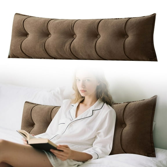 Bed Rest Reading Pillow with Lumbar Support - Large Rectangular Headboard Bolster for Sitting Up in Bed, Dorm Room Backrest Cushion for Twin Bed, Daybed, and Sofa Use