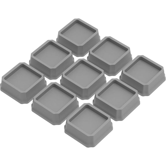 Bed Risers 1 Inch Set of 9, Heavy Duty Bed Elevators Lifts Up 2,000 lbs Furniture Risers for Bed Frame and Sofa, Grey