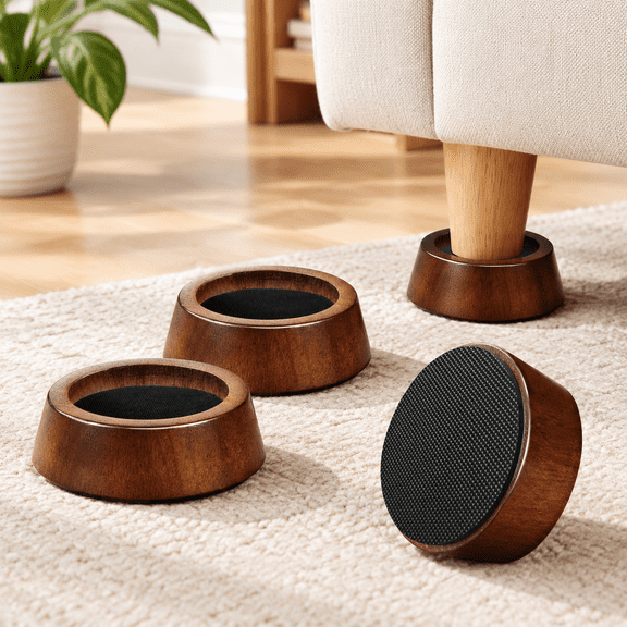 Bed Risers 1 Inch Woodenniture 4 Pack