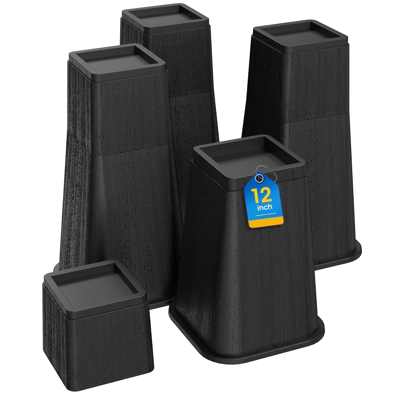 MQHUAYU Bed Risers 12 Inch Heavy Duty Supports Up to 6000 lbs 4 Pack ...