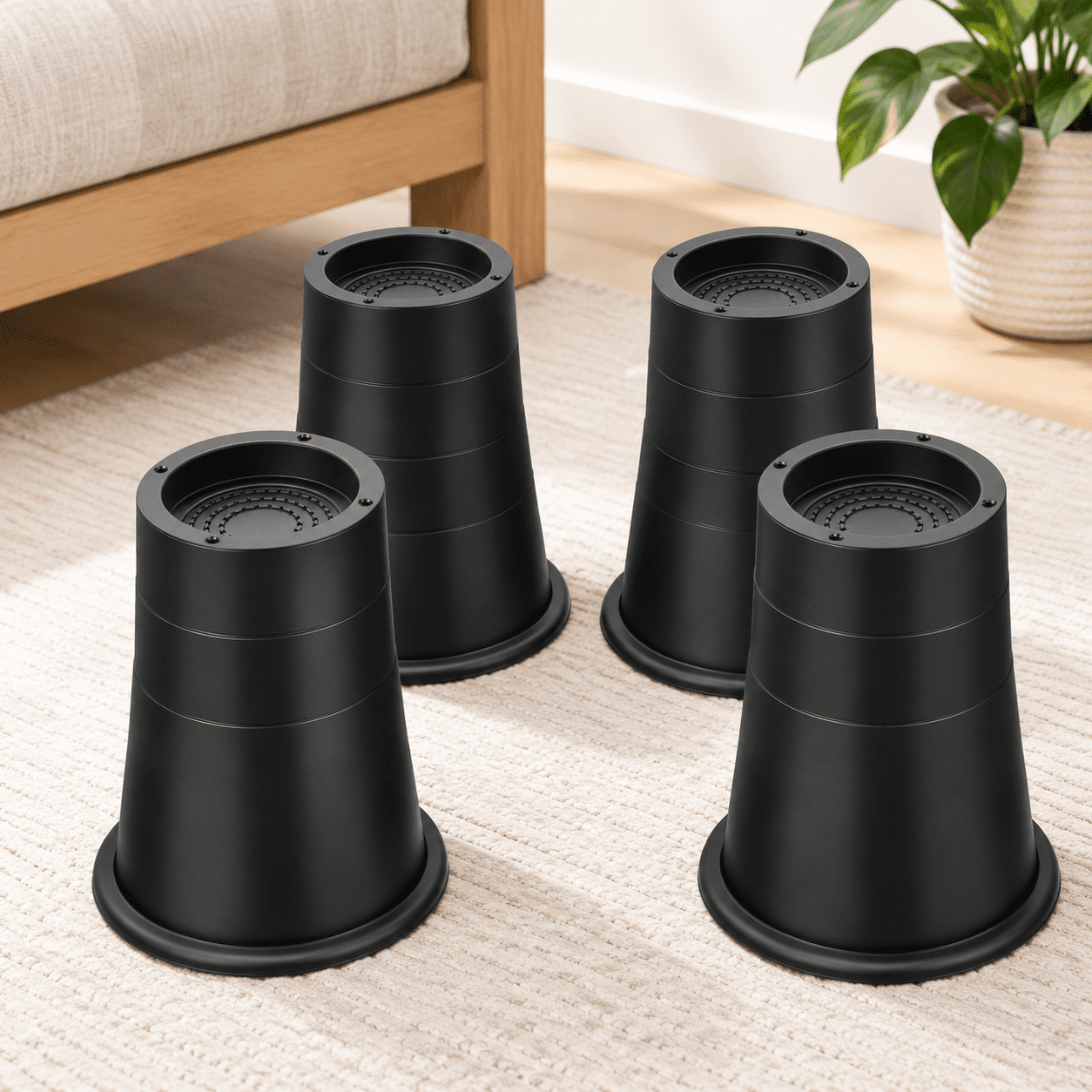 Table Riser Round Bed Risers 12 Inch Heavy Duty Elevation In Heights 6/7.8/9.6 Or 11.4 ...