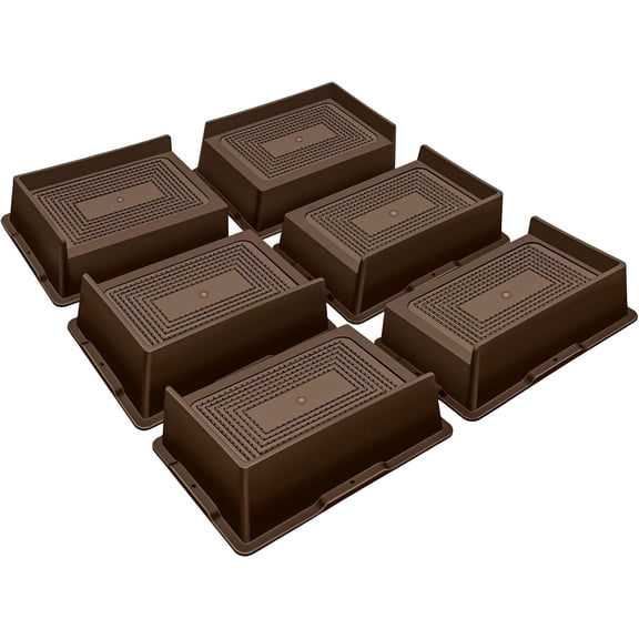 Bed Risers 2 Inch Heavy Duty,Oversized Couch Risers, Extra Wide Furniture Risers for Sofa Table Desk Headboard Chair Lifting,Rectangle Risering Blocks Support 6000 lbs(6 Pack Brown)