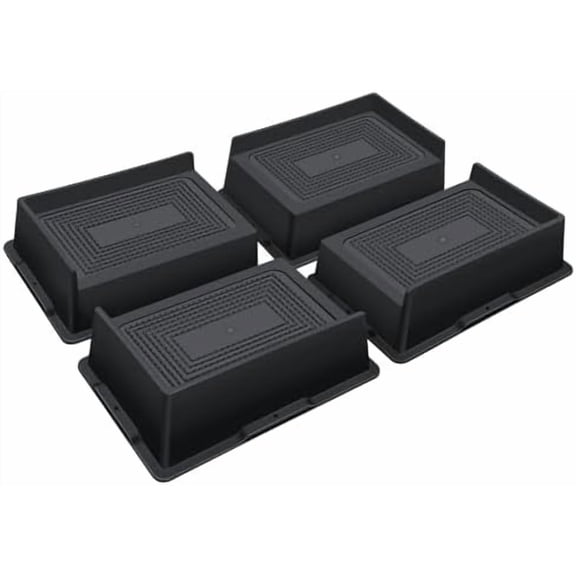 Bed Risers 2 Inch Heavy Duty,Oversized Couch Risers, Extra Wide Furniture Risers for Sofa Table Desk Headboard Chair Lifting,Rectangle Risering Blocks Support 6000 lbs(4 Pack Black)