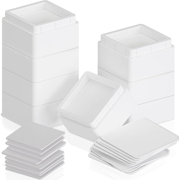 Bed Risers 2 Inch - Pack of 8 - Adjustable Furniture Risers 2 & 4 inch - Anti Slip Foam & Rubber Pad - Stackable Bed Lifts Risers Heavy Duty for Sofa, Bed, Table, Couch & Chair (White)