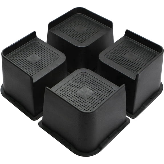 MQHUAYU 4 Inch Bed Risers 4 Pack L-Shaped Heavy Duty 6000 Lbs Extra Large Plastic Furniture Risers for Dorm Bed Frames, Sofa, Desk, Couch & Chair Legs
