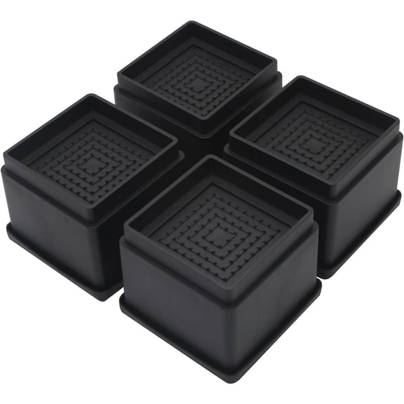 Bed Risers 2 inch, Set of 4, Adjustable Bed Furniture Risers 1, 2 or 3 inch, Heavy Duty Bed Lifts Risers with Rubber Pad for Sofa, Bed, Table, Couch & Chair