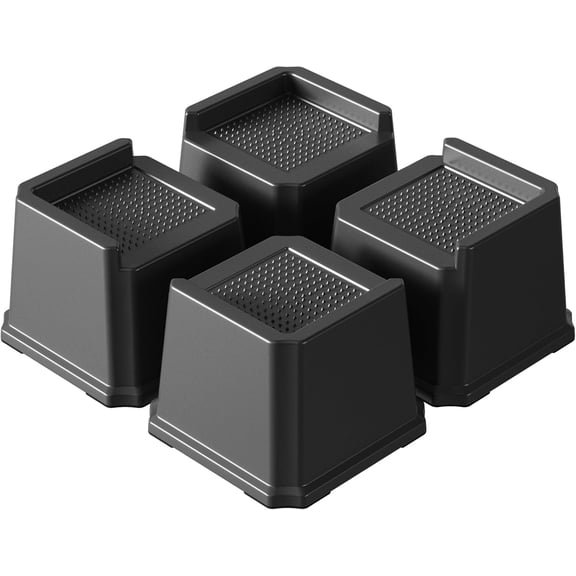Bed Risers 3 Inch Heavy Duty 4 Pack L-Shaped Bed Furniture Elevators 1,500 lbs Lifts Up Riser for Sofa and Table