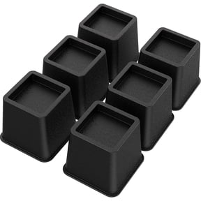Bed Risers 3 Inch Heavy Duty, Furniture Risers for Bed Frame, Couch, Desk, Chair, Lifts Up to 1,500 lb, Set of 6, Black